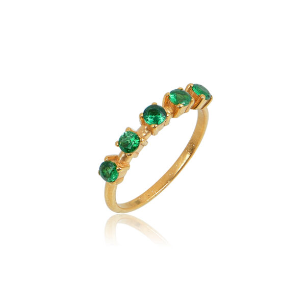 Δαχτυλίδι Aelo Green από ασήμι επιχρυσωμένο