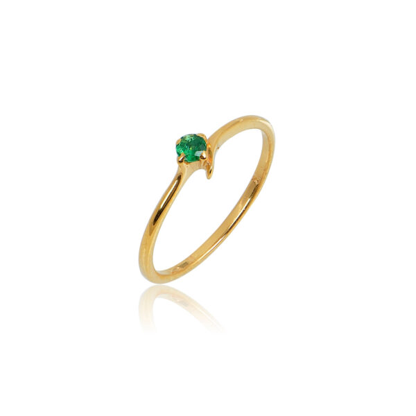 Δαχτυλίδι Lavishness Green από ασήμι επιχρυσωμένο