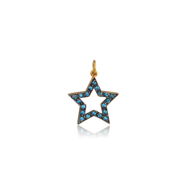 Τurquoise Summer Star Charm από ασήμι επιχρυσωμένο
